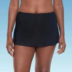 Slimming Control Solid Swim Bikini Skirt Dreamsuit by Miracle Brands BLK NWT